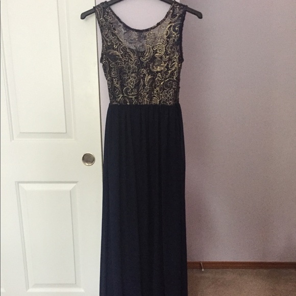 Navy and gold dress - Picture 1 of 4